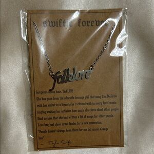 Taylor Swift 'Folklore' Silver Necklace